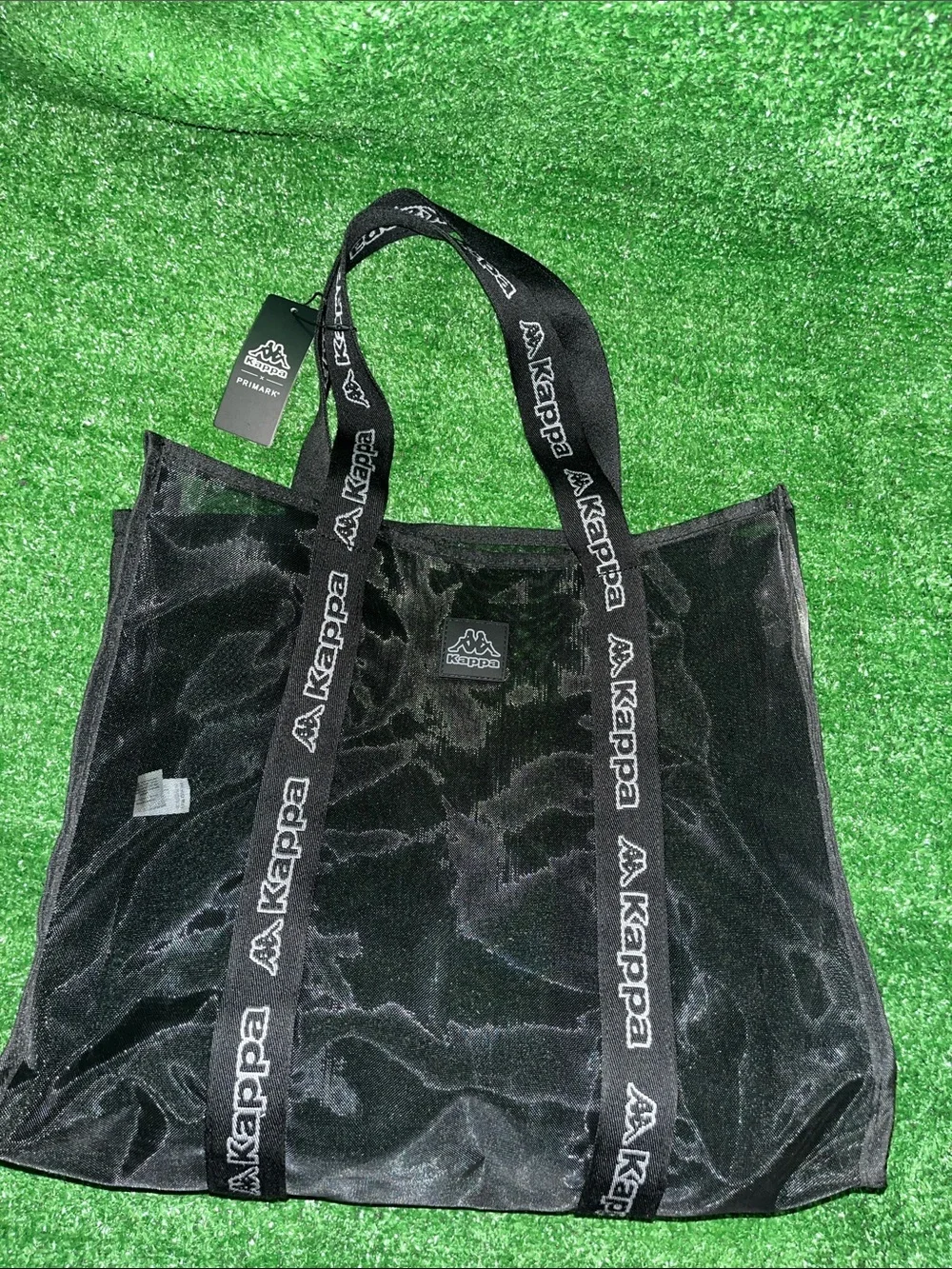 Black Kappa Large Mesh Tote Bag NEW WITH TAGS
